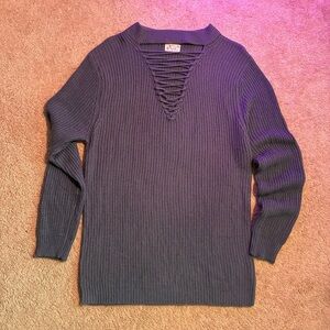 Proof Apparel Women's V-Neck Sweater in Navy‎ Blue